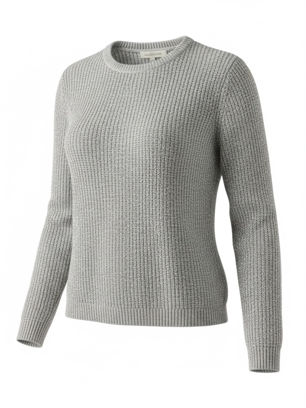 Women's Abercrombie & Fitch Crewneck Rib Knit Sweater - Light Gray Xs-S